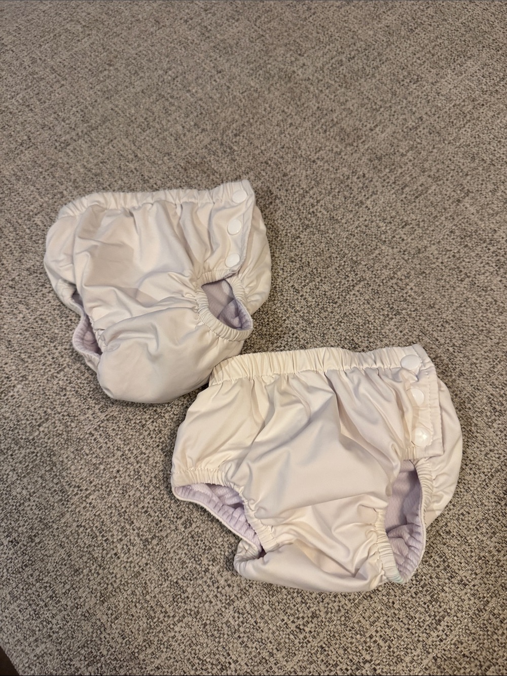 2 for 1 Amazon/Durio white Swim Diaper Cover Pair with Snap Closures